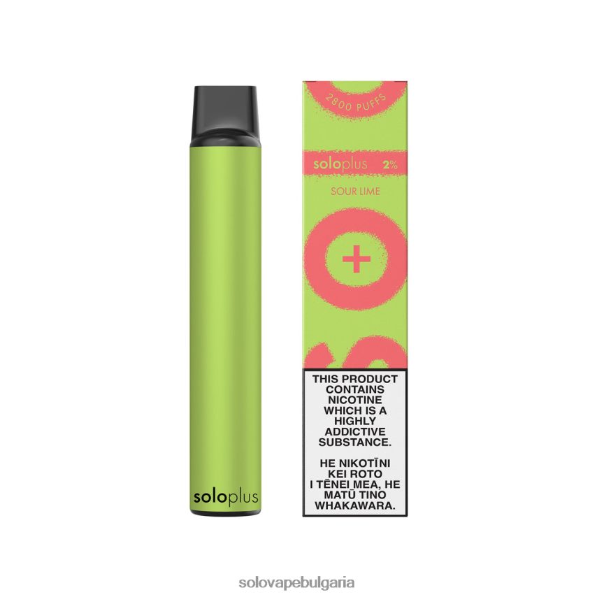 Solo Plus вейп за еднократна употреба кисел лайм - Solo E Liquid 6LN0L434